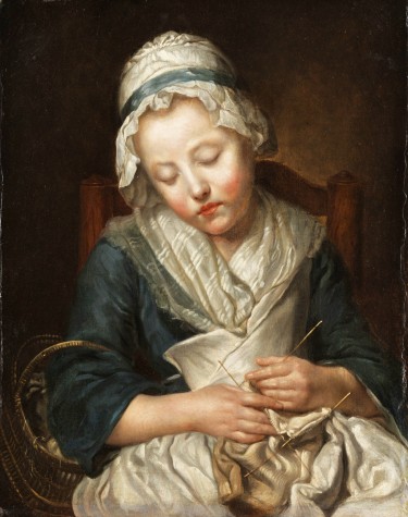 Jean-Baptiste Greuze, Knitter asleep